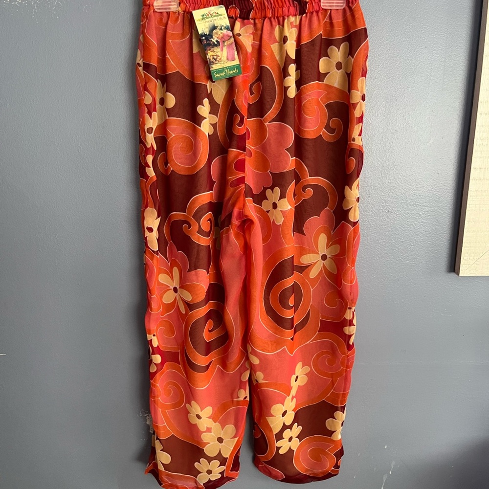 Sacred Thread Size Small Pull On Sheer Pants Flor… - image 5